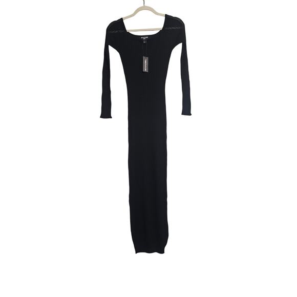 Sheer Knit Bardot Midi Dress - Picture 1 of 5